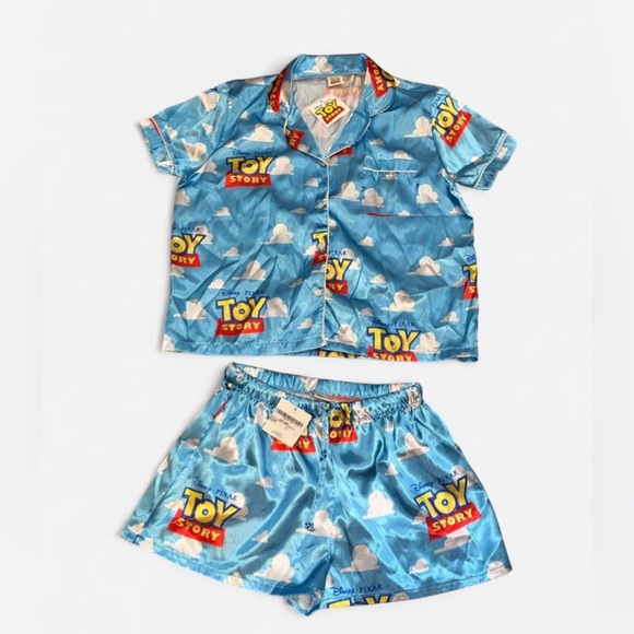 Disney Toy Story Women’s Satin Pajama Set - Light Blue Size 12/14 - Picture 3 of 8